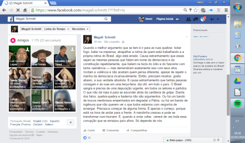 post golpista da Magali